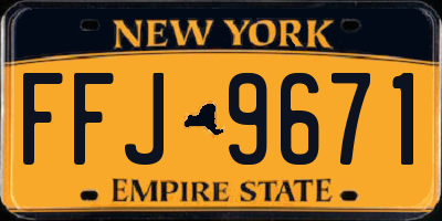 NY license plate FFJ9671