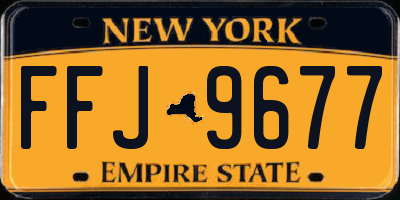 NY license plate FFJ9677