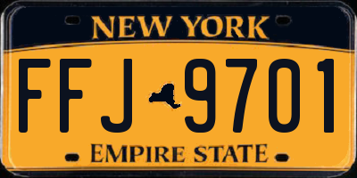 NY license plate FFJ9701