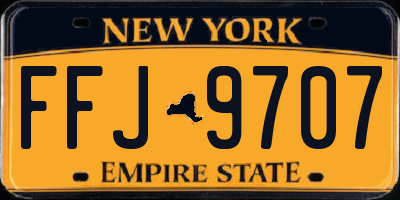 NY license plate FFJ9707