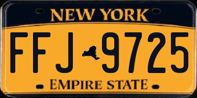 NY license plate FFJ9725