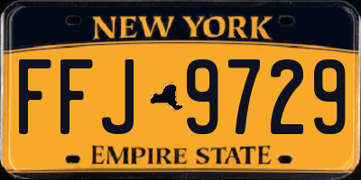 NY license plate FFJ9729