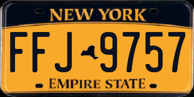 NY license plate FFJ9757