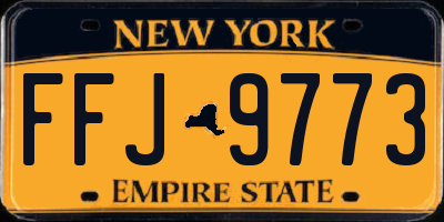 NY license plate FFJ9773