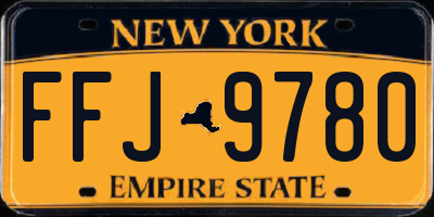 NY license plate FFJ9780