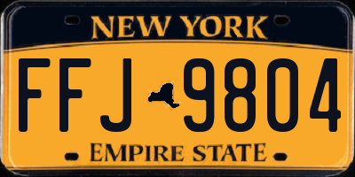 NY license plate FFJ9804