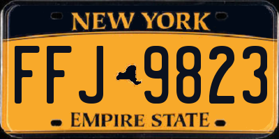 NY license plate FFJ9823