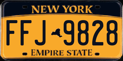 NY license plate FFJ9828