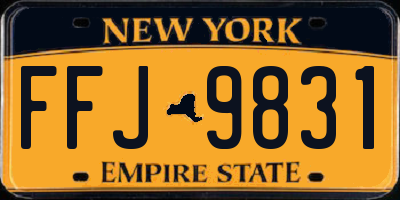 NY license plate FFJ9831