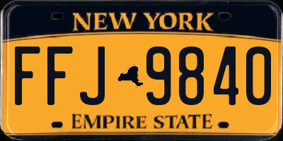 NY license plate FFJ9840