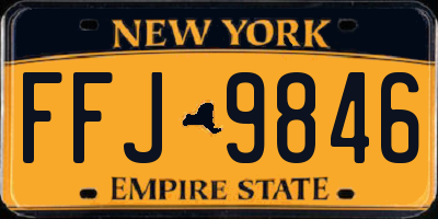 NY license plate FFJ9846