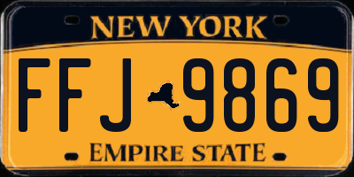 NY license plate FFJ9869