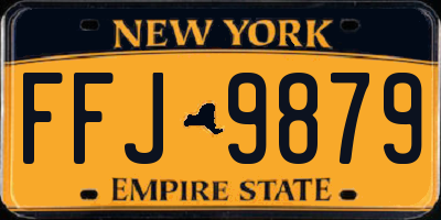 NY license plate FFJ9879