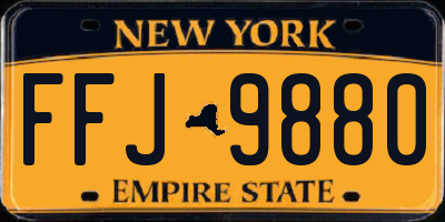 NY license plate FFJ9880