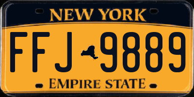 NY license plate FFJ9889