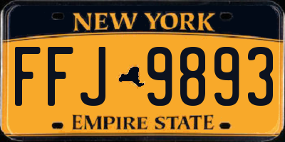 NY license plate FFJ9893