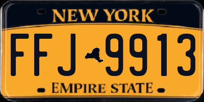 NY license plate FFJ9913