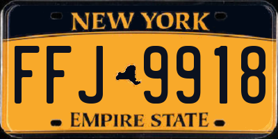 NY license plate FFJ9918