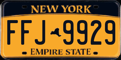 NY license plate FFJ9929