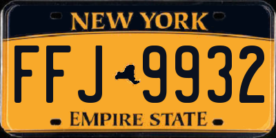 NY license plate FFJ9932
