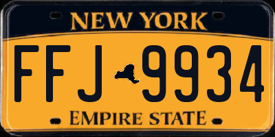 NY license plate FFJ9934