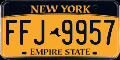 NY license plate FFJ9957