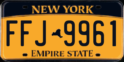 NY license plate FFJ9961