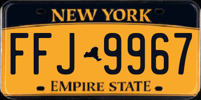 NY license plate FFJ9967