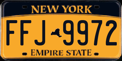 NY license plate FFJ9972