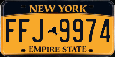 NY license plate FFJ9974