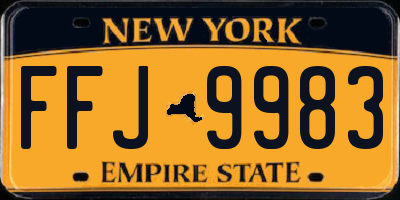NY license plate FFJ9983
