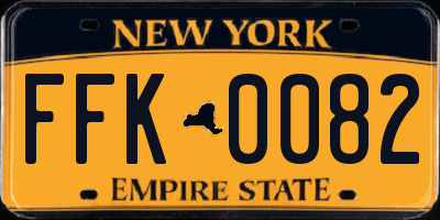 NY license plate FFK0082