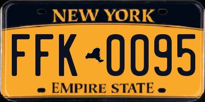 NY license plate FFK0095
