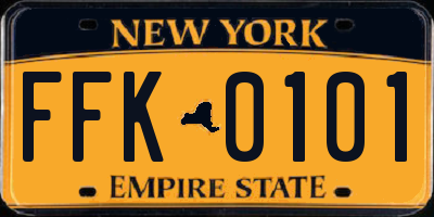 NY license plate FFK0101