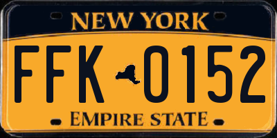 NY license plate FFK0152