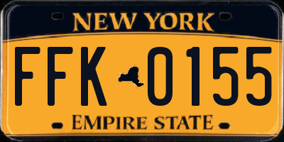 NY license plate FFK0155