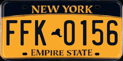 NY license plate FFK0156