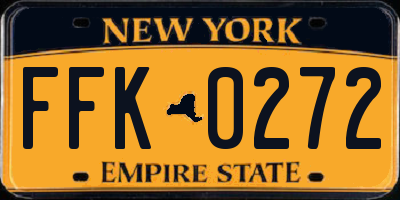 NY license plate FFK0272