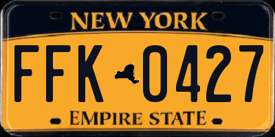 NY license plate FFK0427