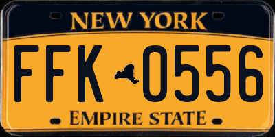 NY license plate FFK0556