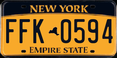 NY license plate FFK0594
