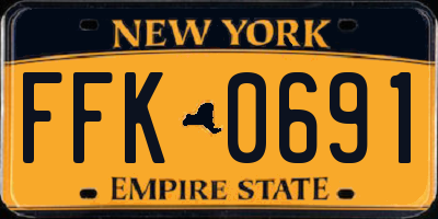 NY license plate FFK0691