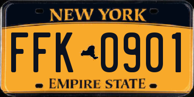 NY license plate FFK0901