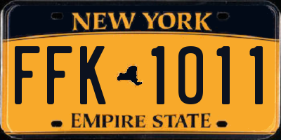 NY license plate FFK1011