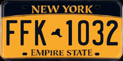 NY license plate FFK1032