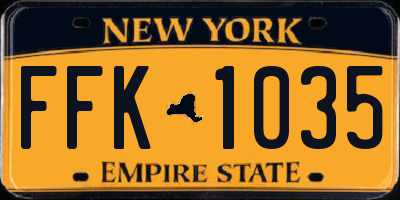 NY license plate FFK1035