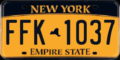NY license plate FFK1037