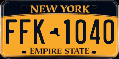 NY license plate FFK1040