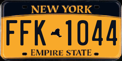 NY license plate FFK1044