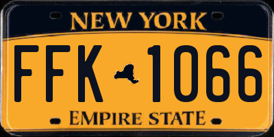 NY license plate FFK1066